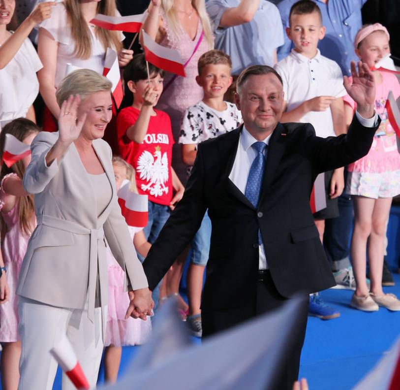 Agata Duda wspierała męża podczas wieczoru wyborczego