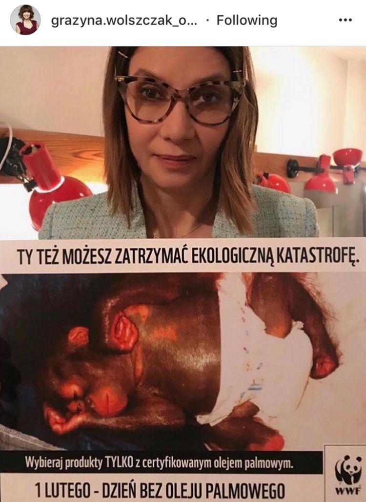 Grażyna Wolszczak - Dzień bez oleju palmowego, akcja WWF Polska