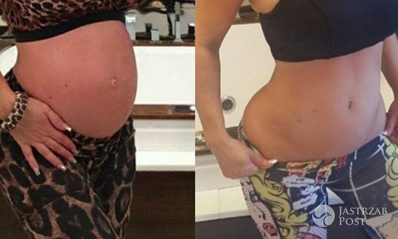 Brzuch Coco Austin sprzed i po ciąży fot. Instagram.com