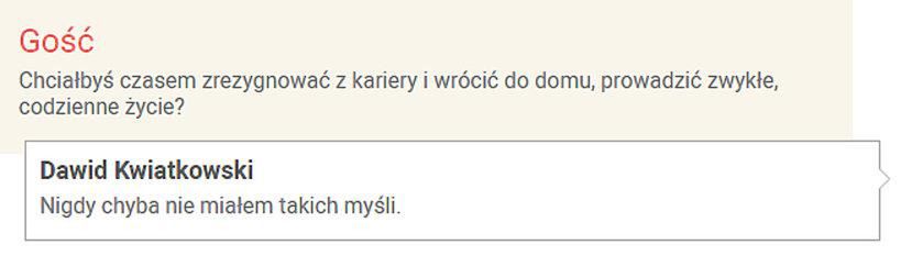 Dawid Kwiatkowski zamierza zrezygnować z kariery?