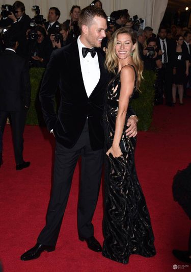Gisele Bundchen i jej mąż Tom Brady, MET Gala 2014 (fot. ONS)