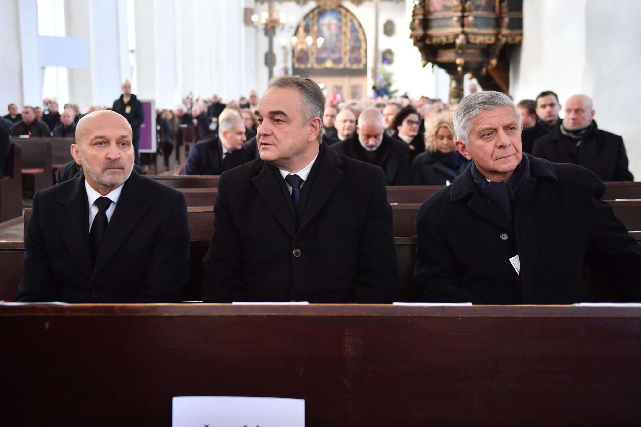 Waldemar Pawlak, Marek Belka, Kazimierz Marcinkiewicz - pogrzeb Pawła Adamowicza