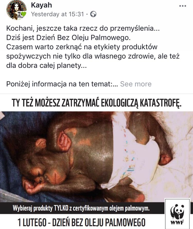 Kayah - Dzień bez oleju palmowego, akcja WWF Polska