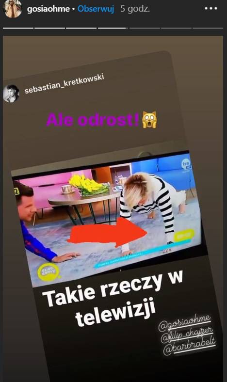 Małgorzata Ohme robi pompki w DDTVN