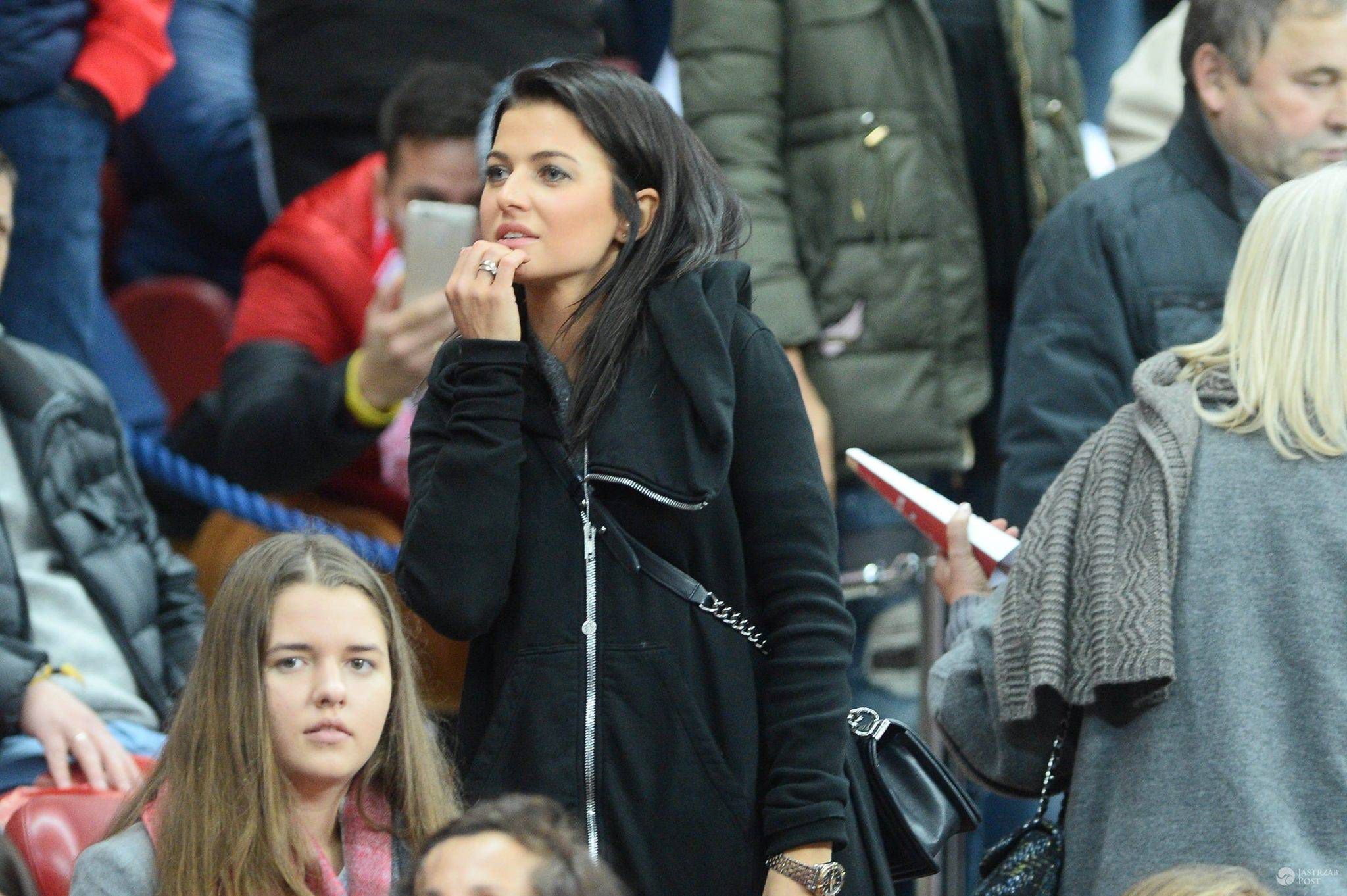 Anna Lewandowska na meczu Polska-Dania