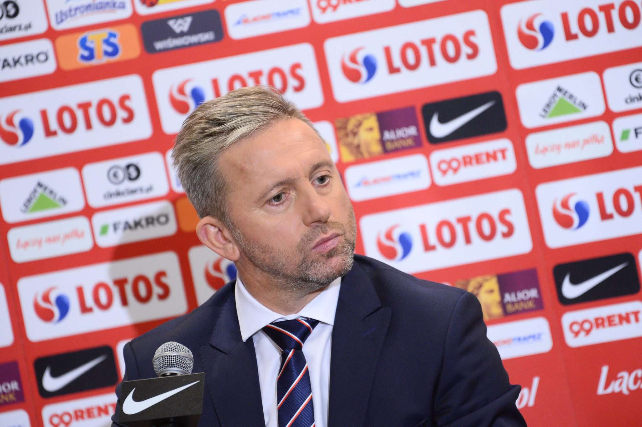 Jerzy Brzęczek i Zbigniew Boniek na konferencji prasowej
