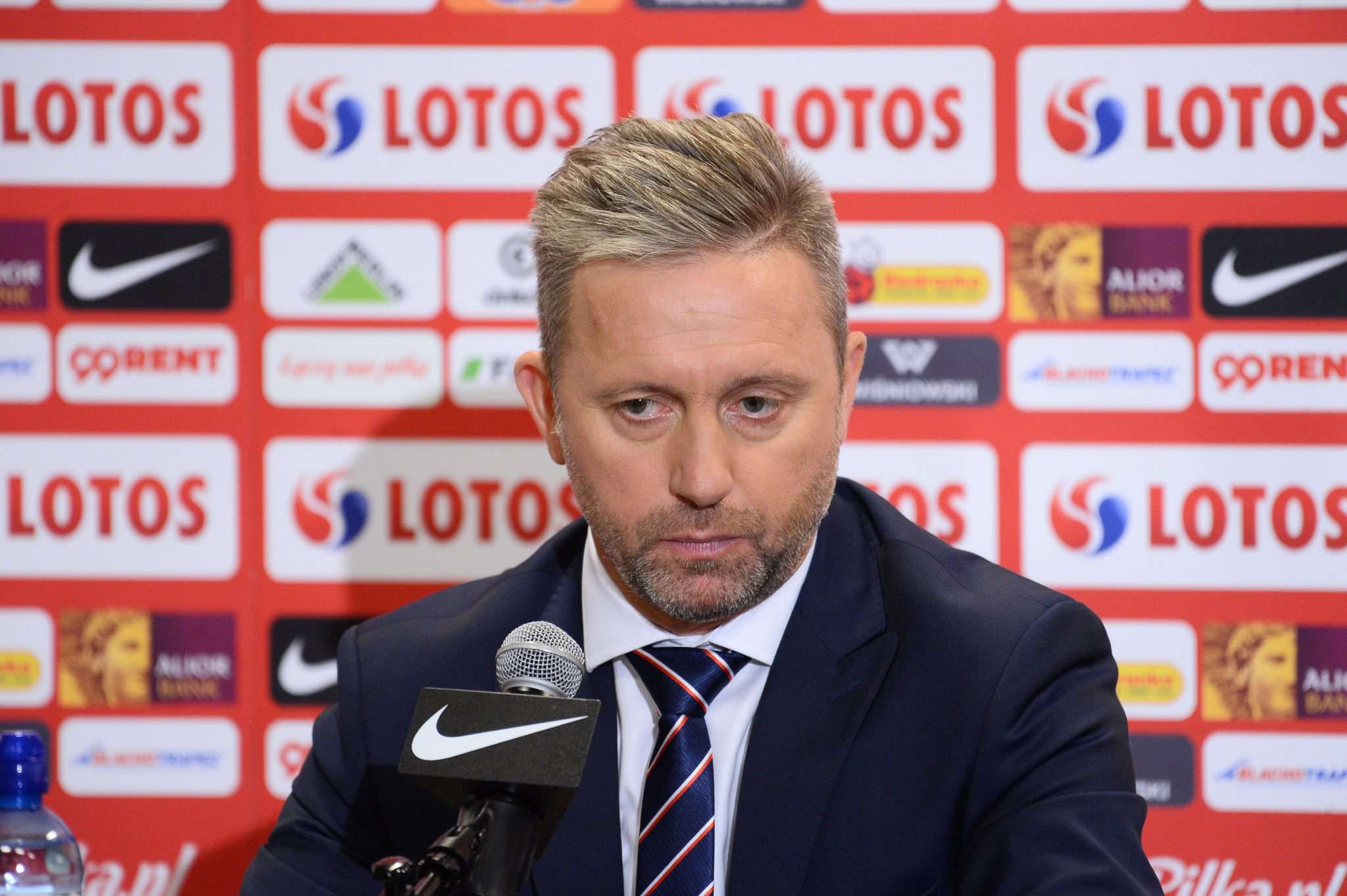 Jerzy Brzęczek i Zbigniew Boniek na konferencji prasowej