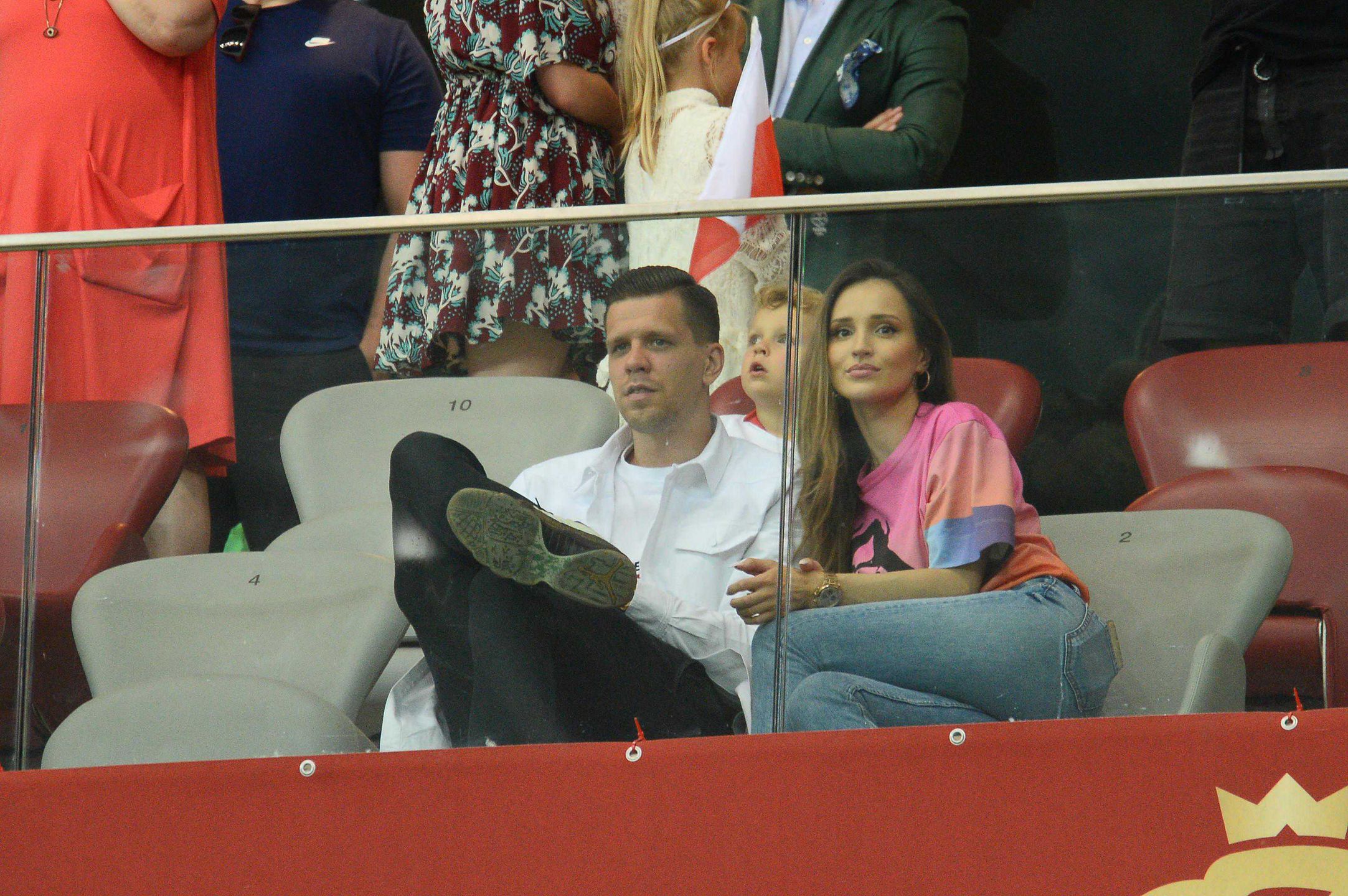 Marina i Wojciech Szczęsny na meczu Polska – Izrael przed Euro 2020