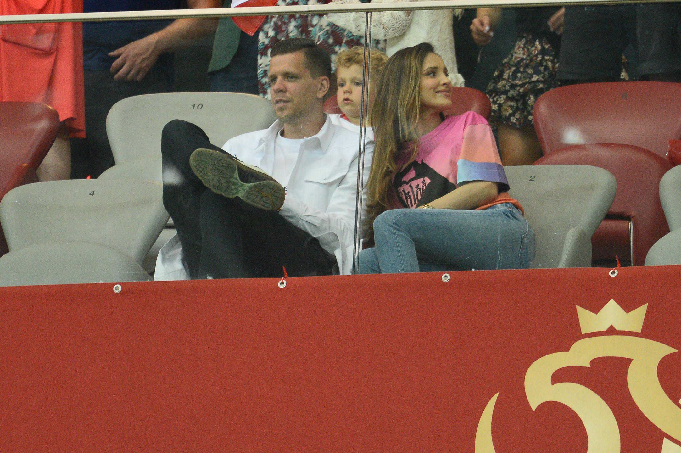 Marina i Wojciech Szczęsny na meczu Polska – Izrael przed Euro 2020
