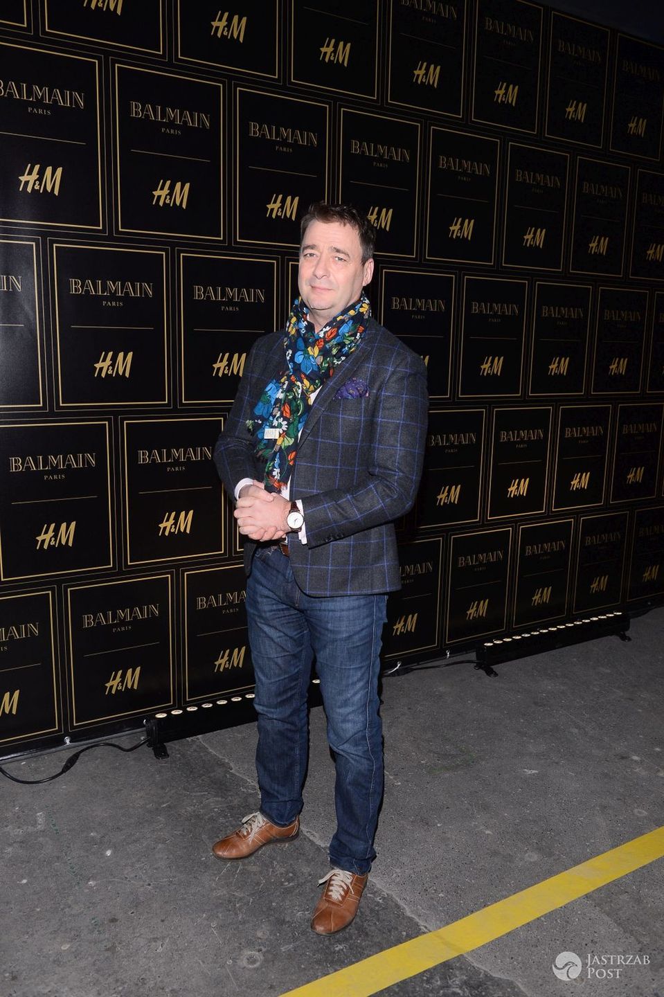 Jacek Rozenek na pokazie Balmain dla H&M