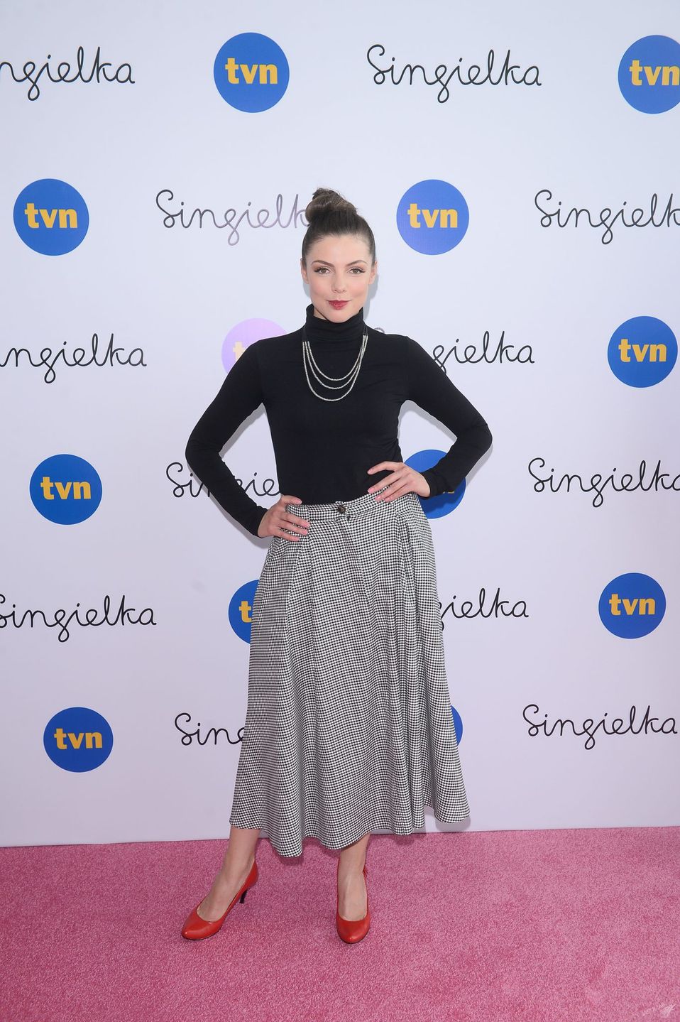 Karolina Gorczyca na konferencji prasowej "Singielki"