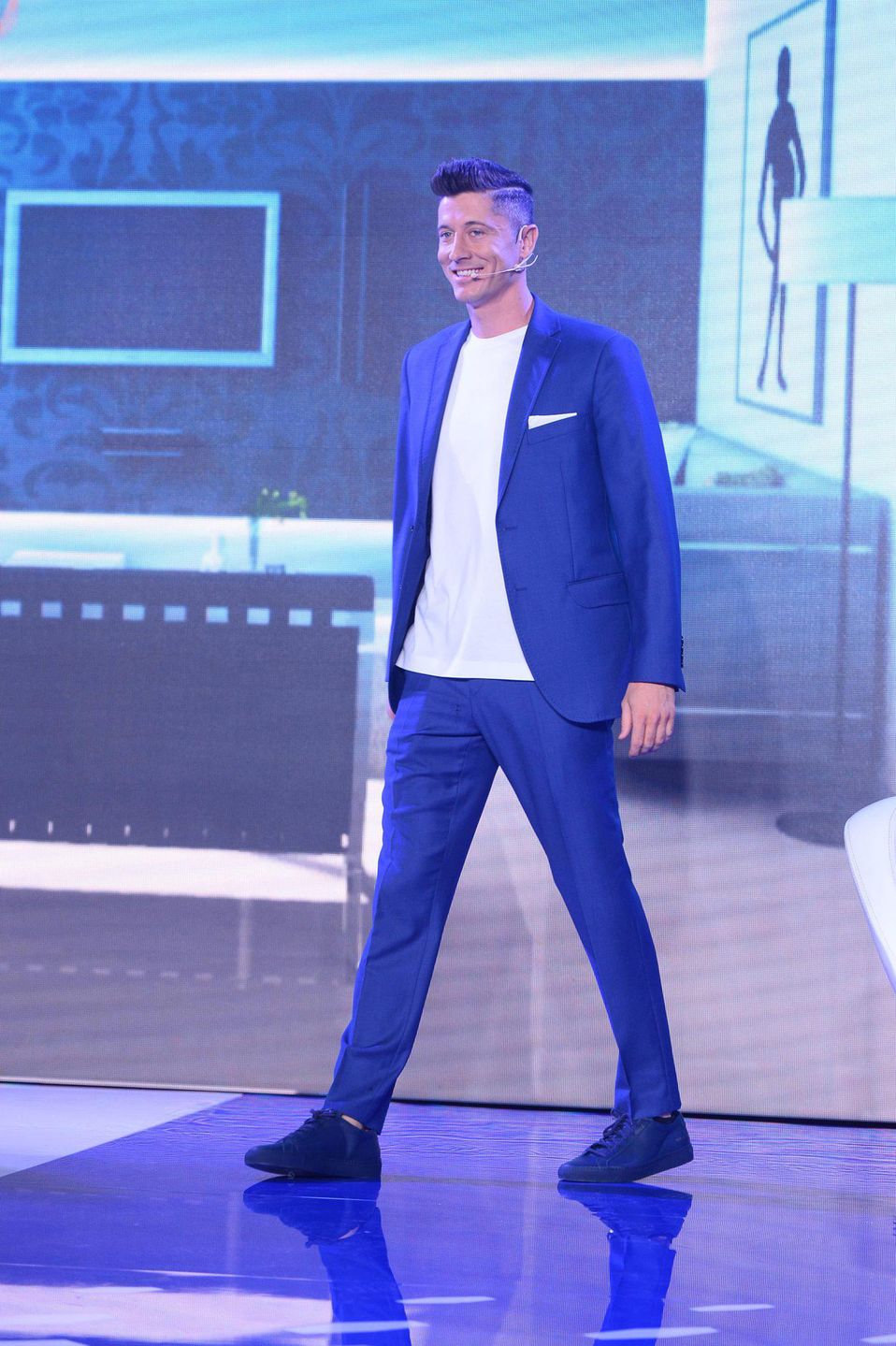 Anna Lewandowska i Robert Lewandowski na konferencji prasowej