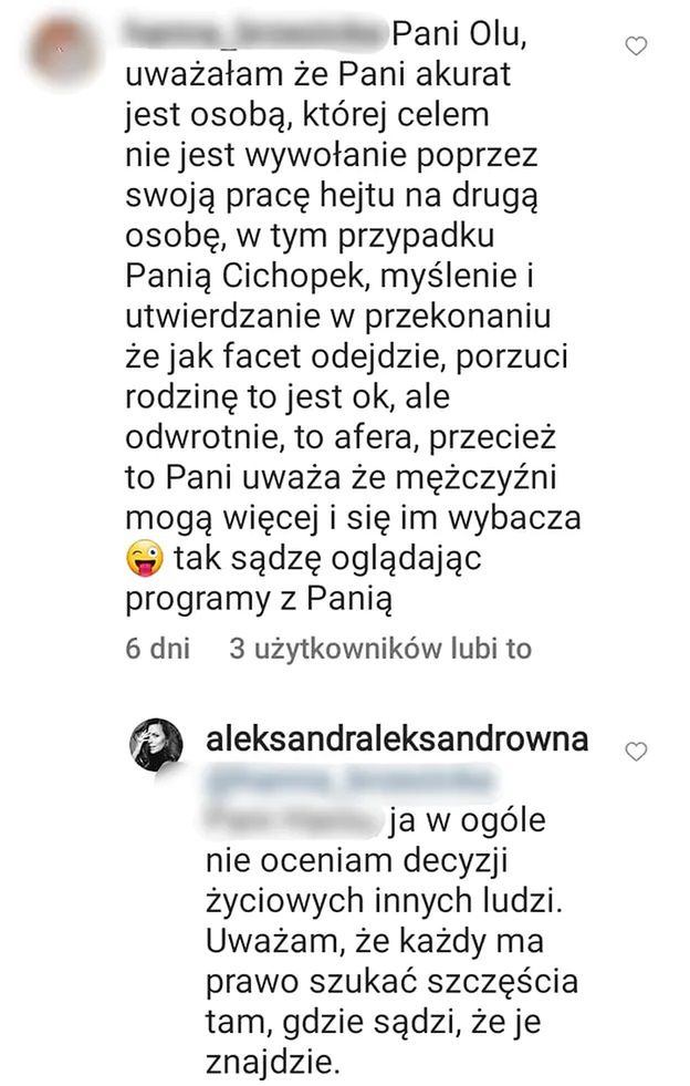 Ola Kwaśniewska tłumaczy się z wywiadu z Marcinem Hakielem