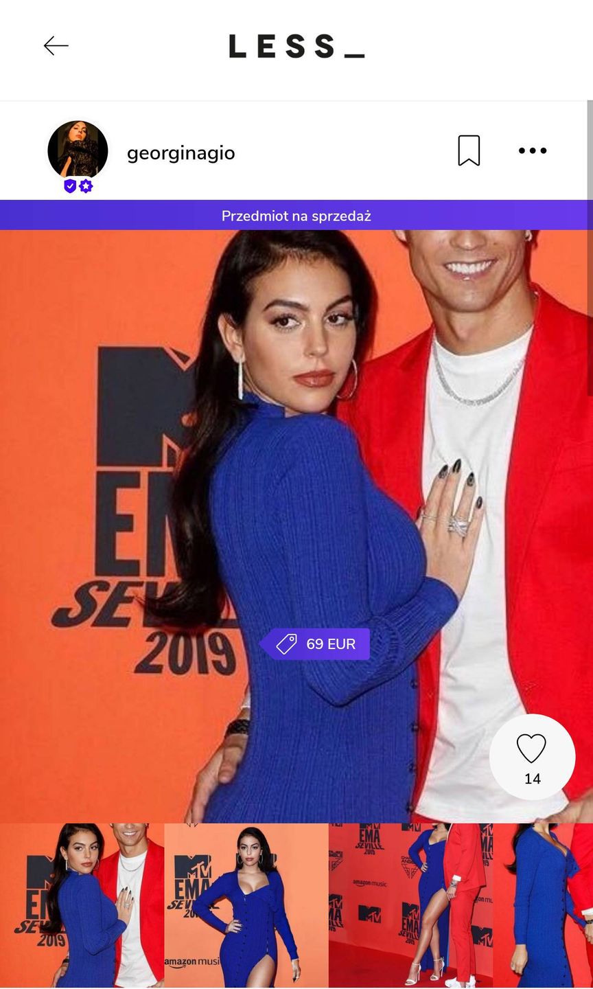 Georgina Rodriguez sprzedaje sukienkę z czerwonego dywanu