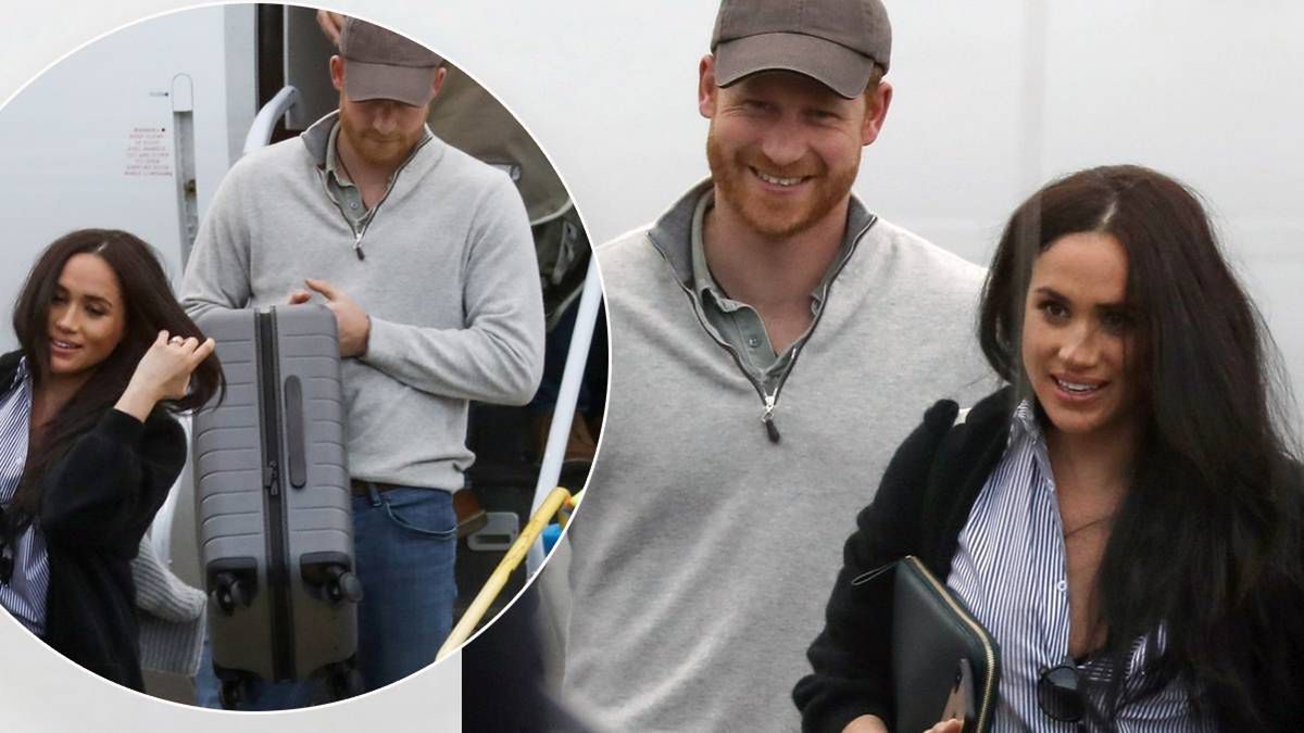 Meghan Markle i książę Harry na lotnisku w Kanadzie