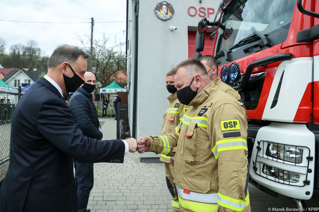 Andrzej Duda na spotkaniu ze strażakami