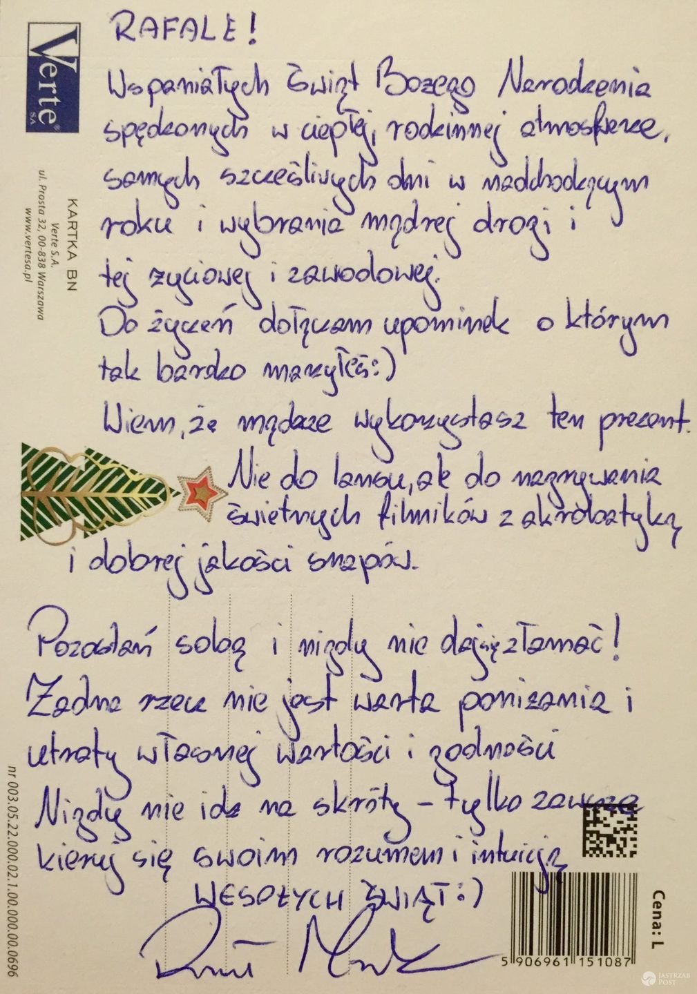 Życzenia od Rafała Maślaka dla Rafała Jonkisza