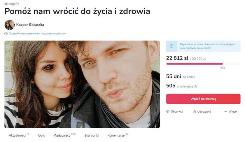 Aleksandra Gałuszka, Fanka Popka, traci wzrok