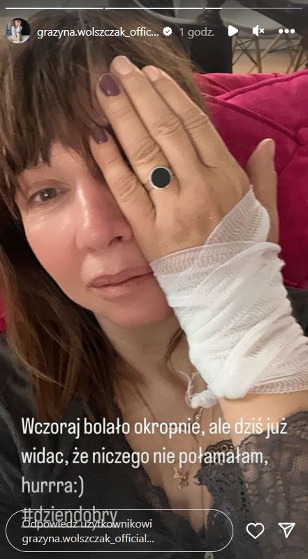 Grażyna Wolszczak miała wypadek (fot. Instagram)
