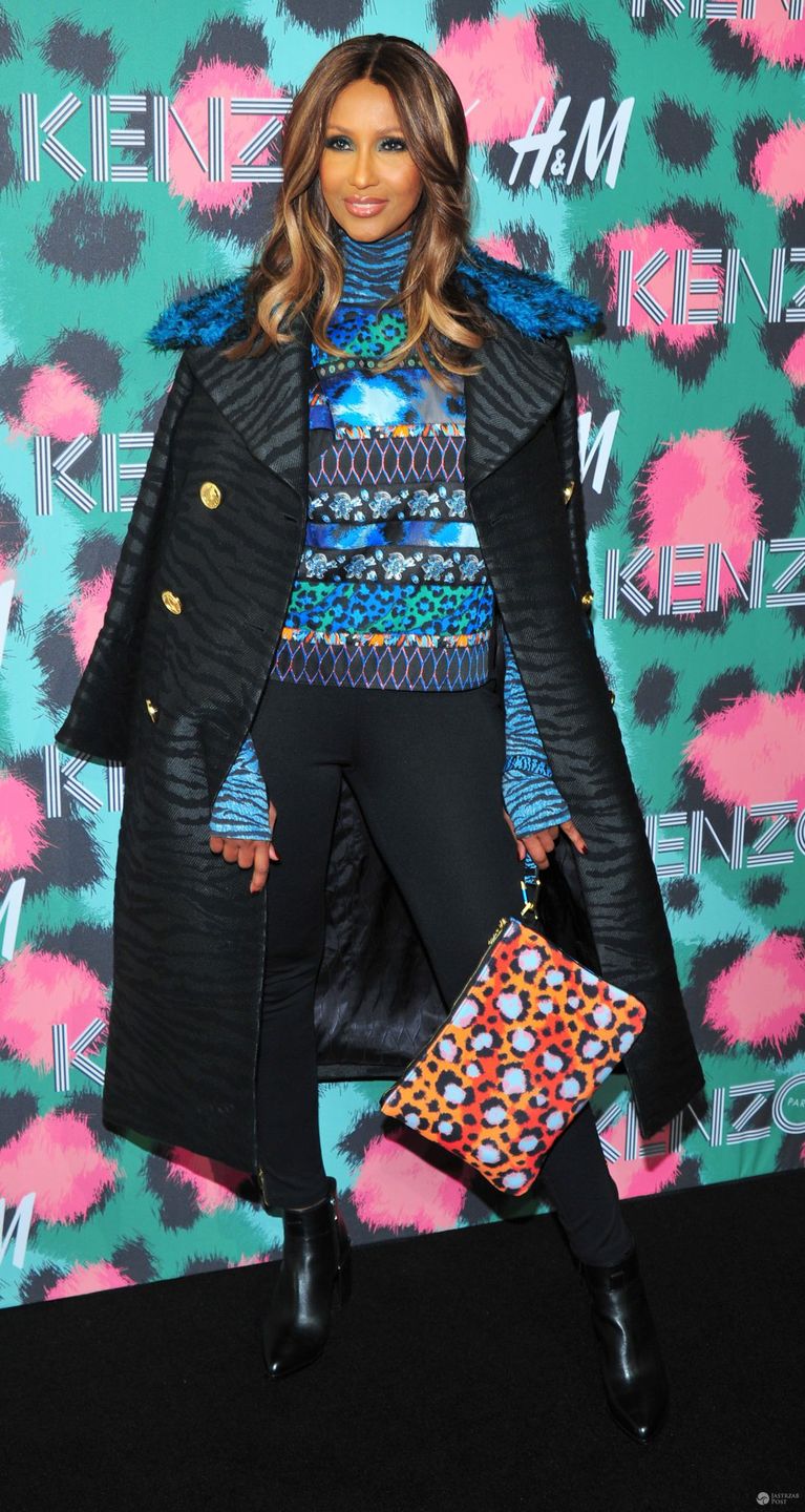 Iman - pokaz kolekcji Kenzo x H&M w Nowym Jorku