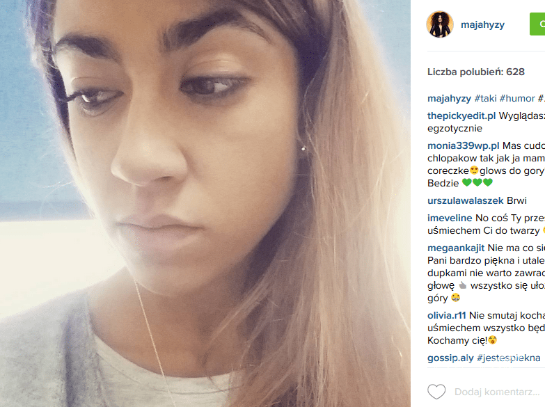smutna Maja Hyży na Instagramie