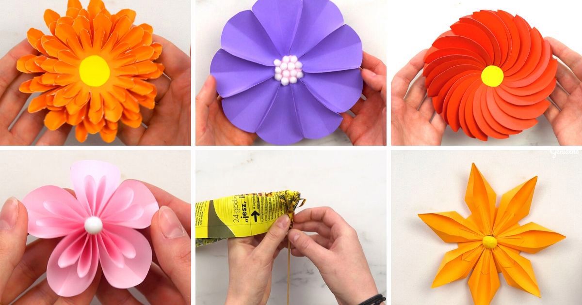 6 gorgeous paper flowers crafts for toddlers, preschoolers and bigger kids