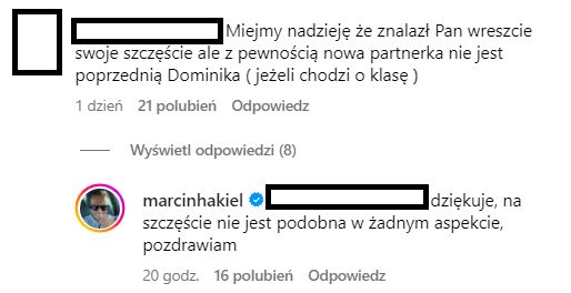 Marcin Hakiel wbił szpilę byłej partnerce