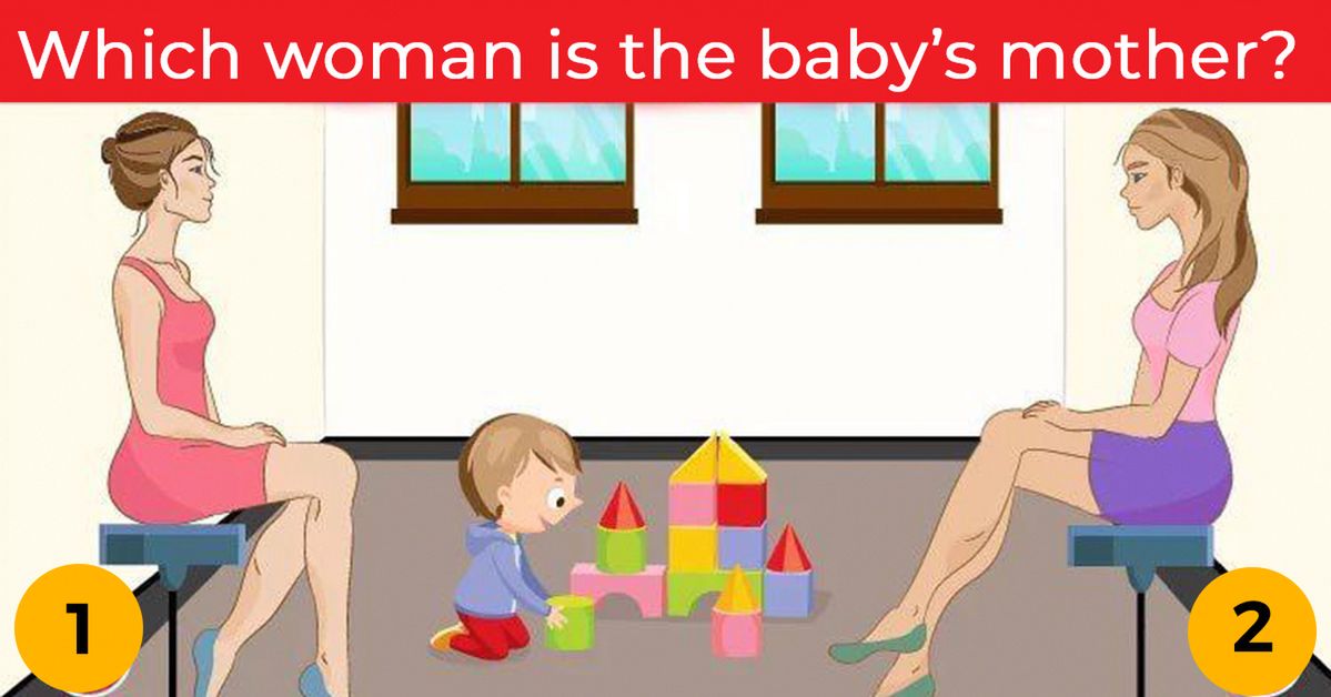 Which Woman Is the Mother of the Baby Playing in the Picture?