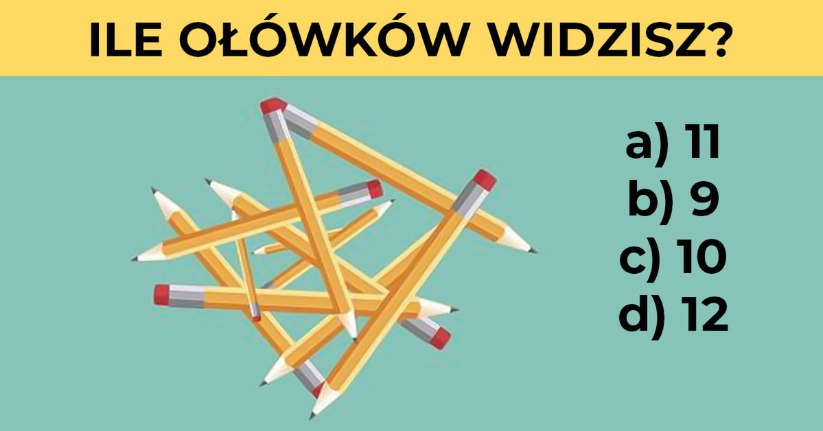 Ile ołówków widzisz na obrazku? Podpowiedzi mogą Ci pomóc lub Cię zmylić!