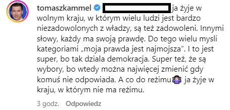 Tomasz Kammel stanął w obronie rządu?