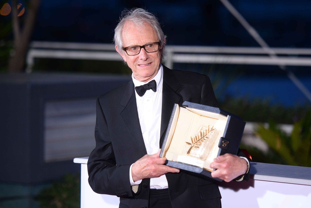 Brytyjski reżyser Ken Loach ze Złotą Palmą dla najlepszego filmu roku - "Ja, Daniel Blake" - na 69. festiwalu w Cannes 2016 (fot. ONS)