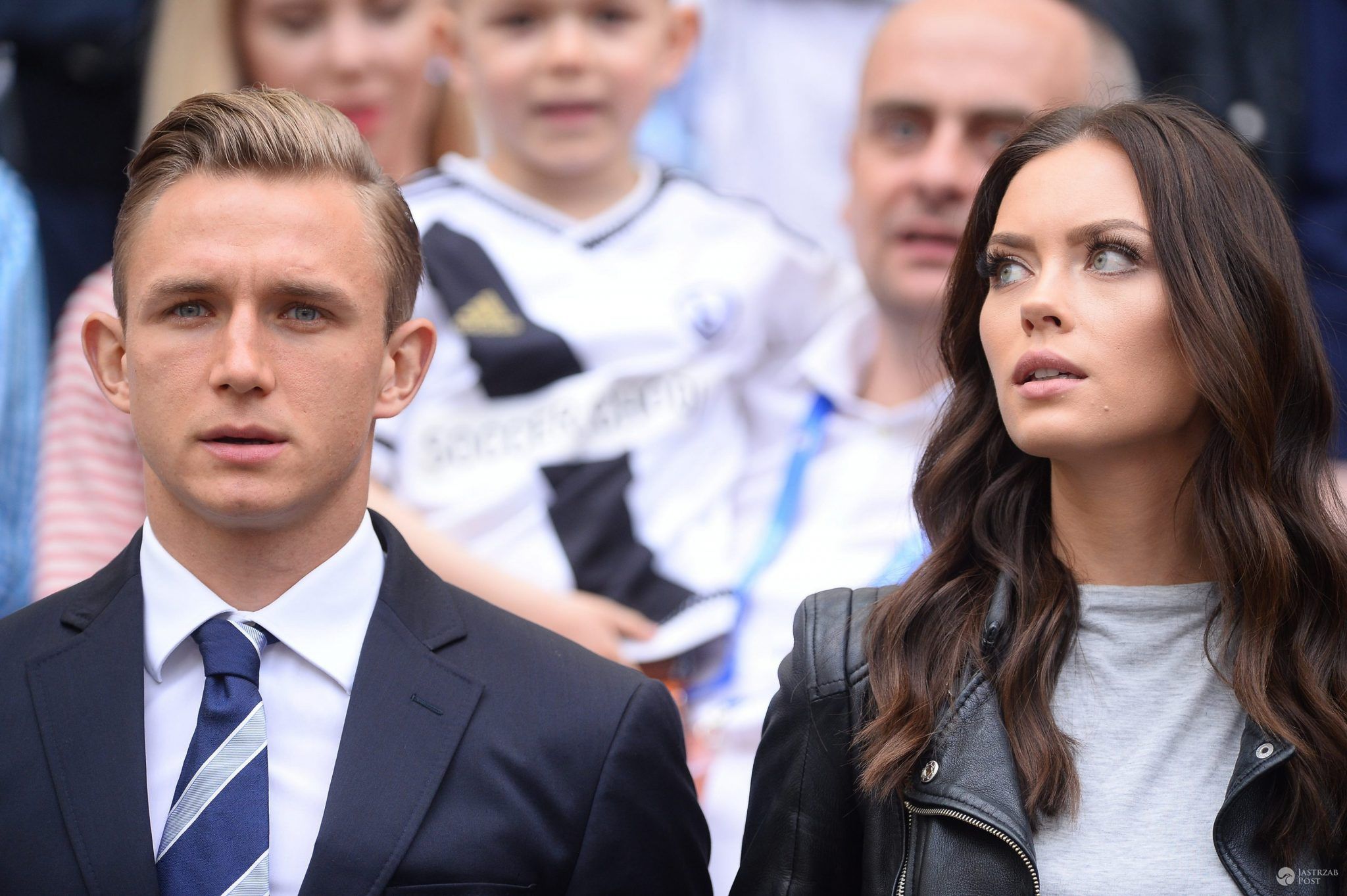 Jakub Rzeźniczak i Edyta Zając, finał Pucharu Polski 2016: Lech Poznań - Legia Warszawa (fot. ONS)