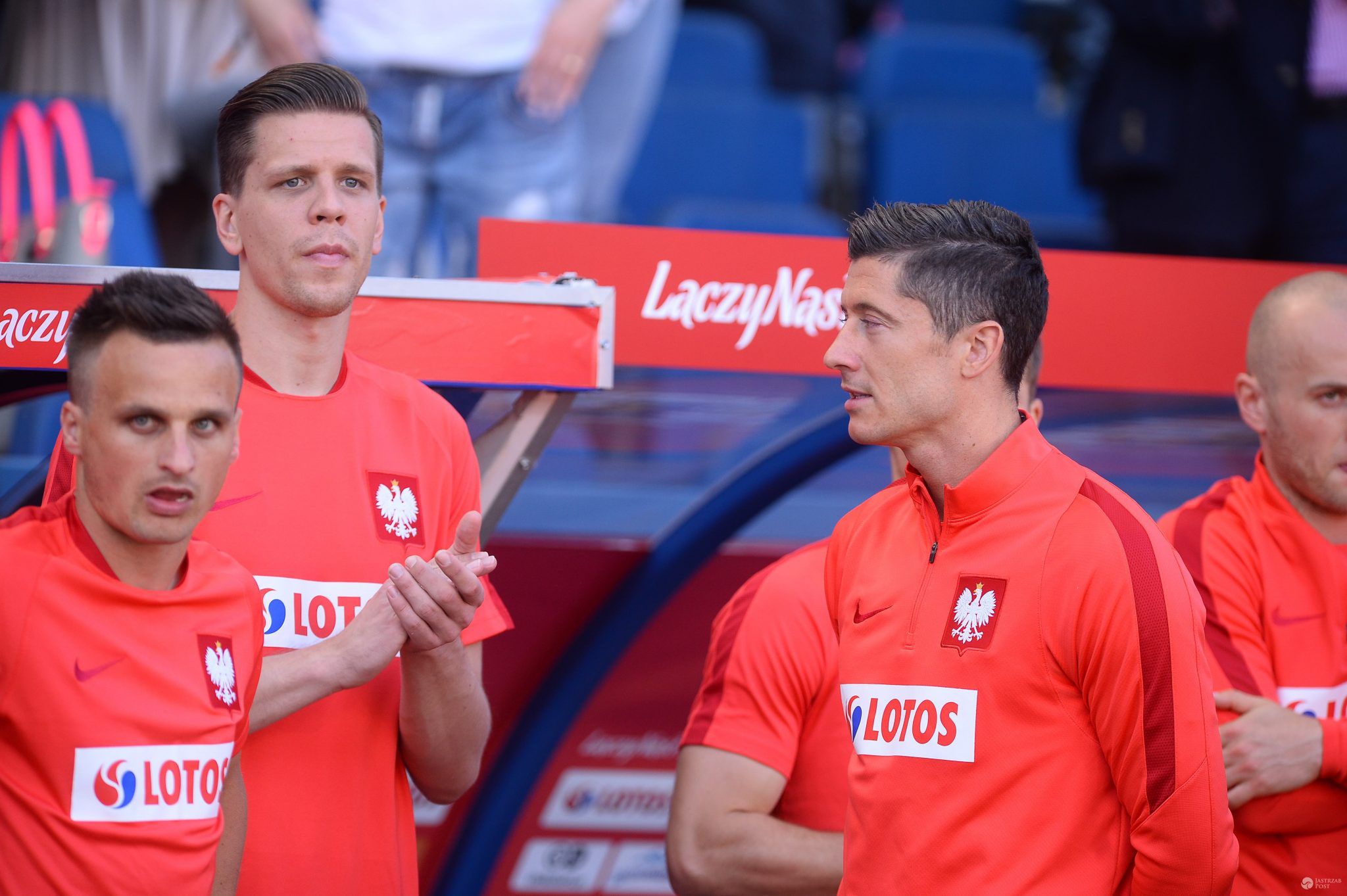 Wojciech Szczęsny i Robert Lewandowski,  mecz Polska - Litwa 2016