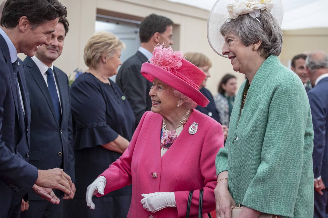 Justin Trudeau, Królowa Elżbieta, Theresa May