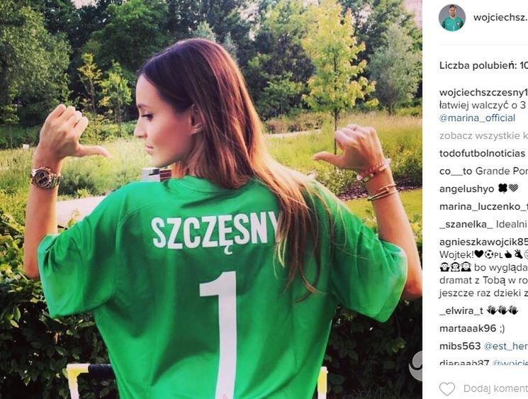 Wojciech Szczęsny dziękuje Marinie za doping