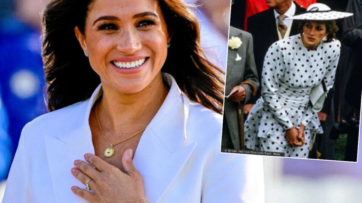 Meghan Markle w stylizacji inspirowanej księżną Dianą. Nie tylko to u niej podpatrzyła. O jednym geście szczególnie rozpisują się tabloidy