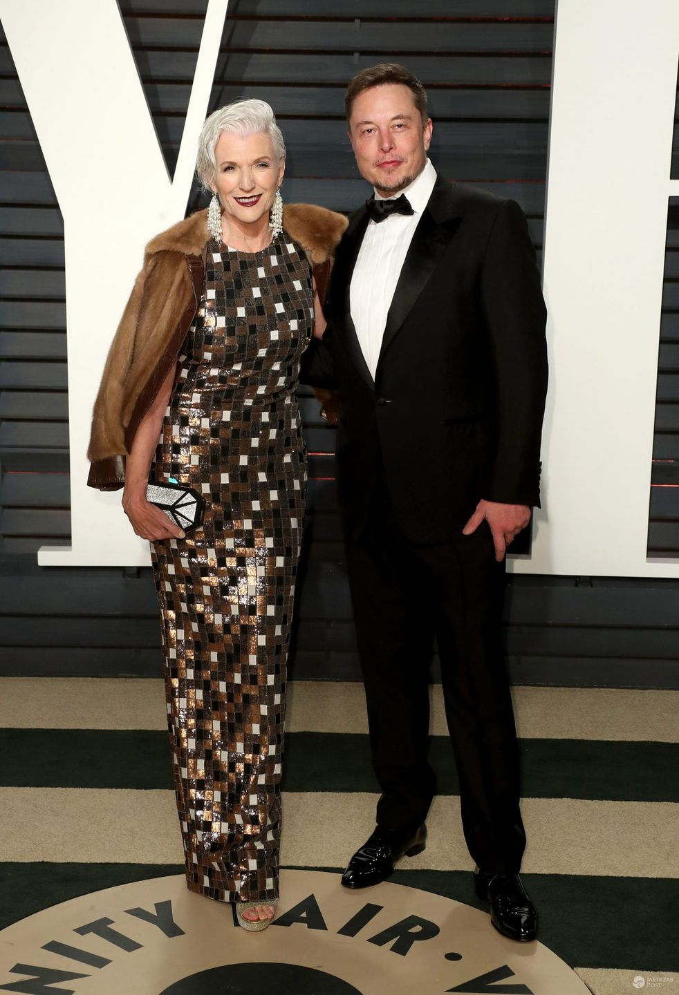 Maye Musk i Elon Musk - Vanity Fair Oscar Party 2017