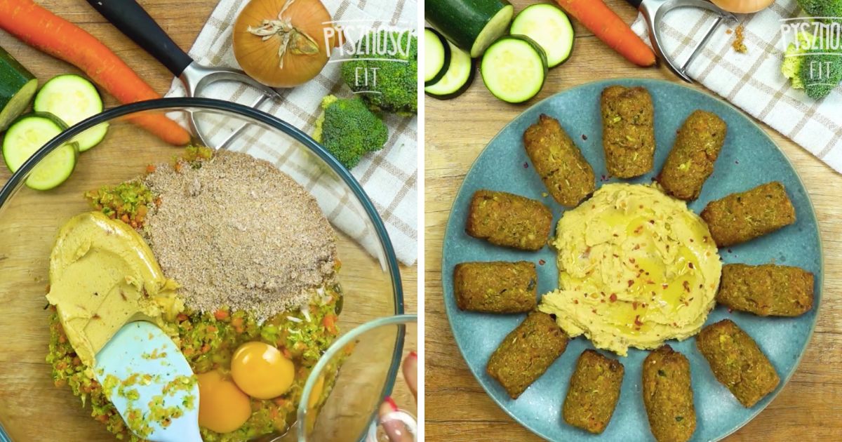 Warzywne falafele z hummusem