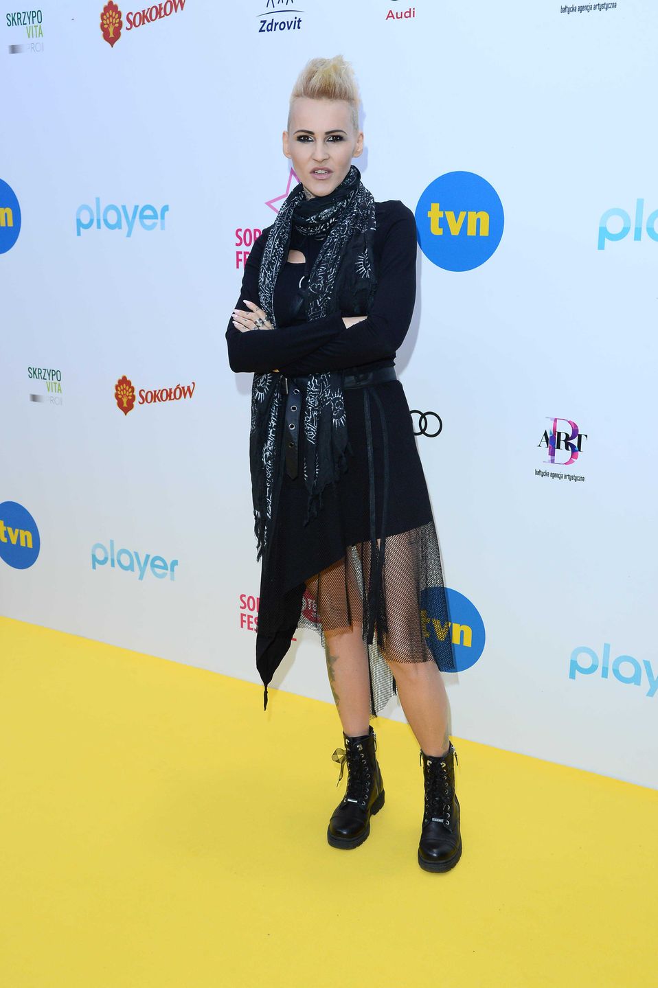 Agnieszka Chylińska w sukience z tiulu podczas Top of The Top Sopot Festival 2019