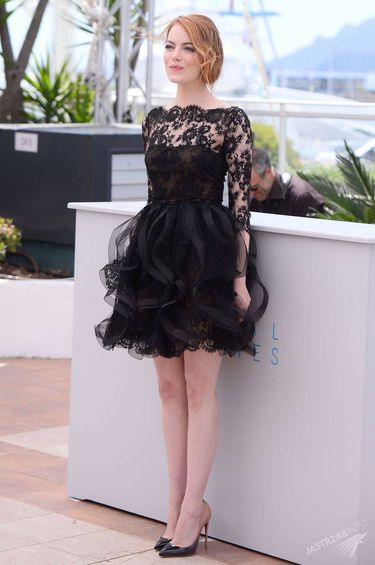 Emma Stone, kreacja Oscar de la Renta, Cannes 2015, fot. ONS