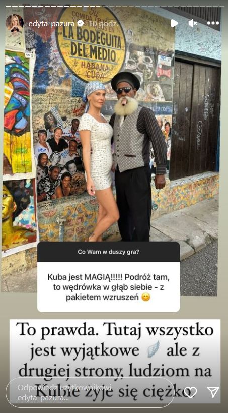 Edyta Pazura o życiu Kubańczyków (fot. InstaStories)