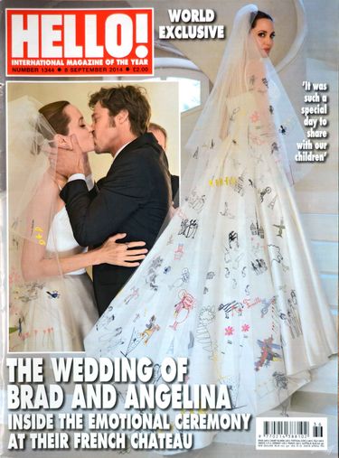 Brad and Angelina wedding on cover of Hello magazine