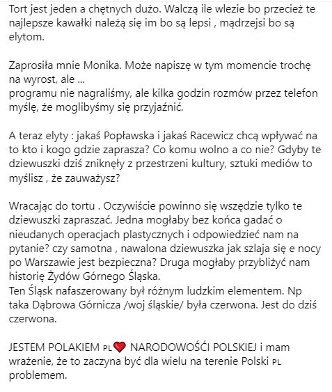 Jarosław Jakimowicz atakuje Joannę Racewicz i Aleksandrę Popławską