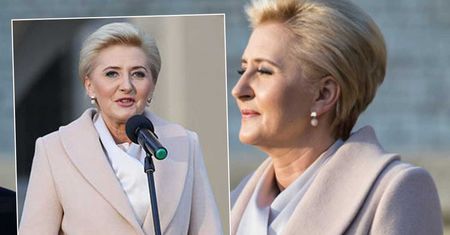 Agata Duda na Wawelu pokazała klasę. Wybrała płaszcz idealnie wpisujący się w jesienne trendy