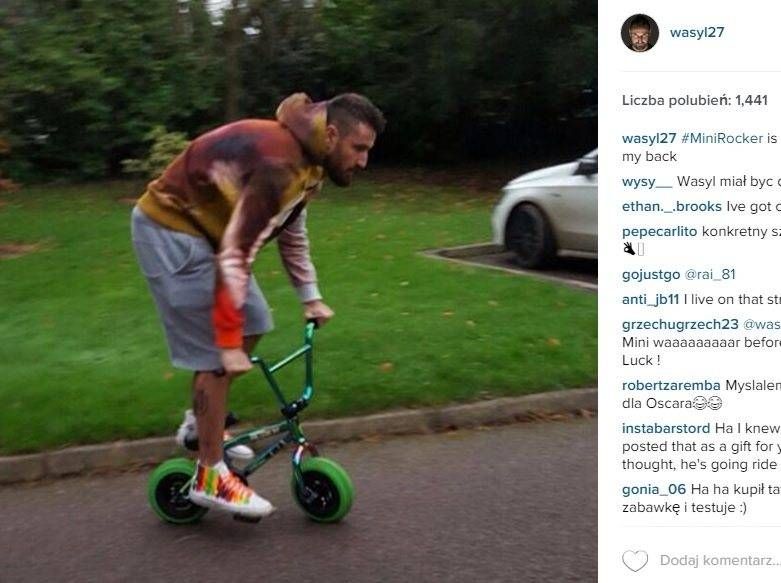 Marcin Wasilewski testuje sprzęt dla syna fot. Instagram.com