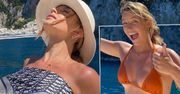 Julia Wieniawa smaży się na jachcie w skąpym bikini. Figlarny strój spłatał jej niezłego psikusa i pokazał więcej niż planowała