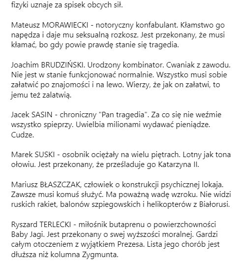 Krzysztof Skiba "diagnozuje" polityków PiS