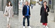 Gwiazdy przed studiem "Dzień Dobry TVN": Paulina Krupińska, Katarzyna Łaska, Rafał Zawierucha