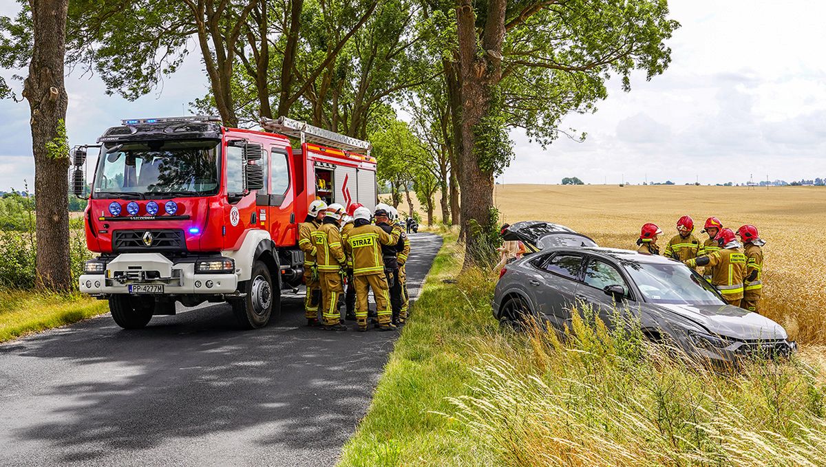 Wypadek z udziałem dwóch osobówek