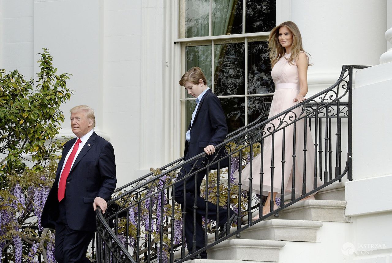 Melania Trump we wrzosowej sukience